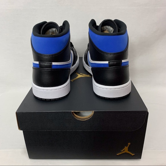 Air Jordan 1 Mid White Black Royal New - Picture 3 of 10
